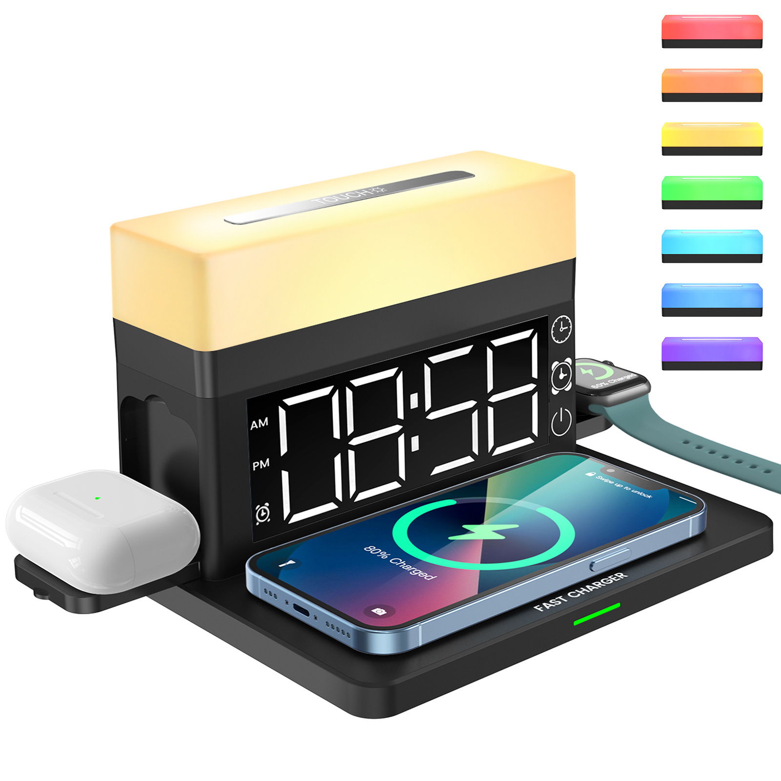 Office Furniture Brands - Desk Digital Alarm Clocks with 15W