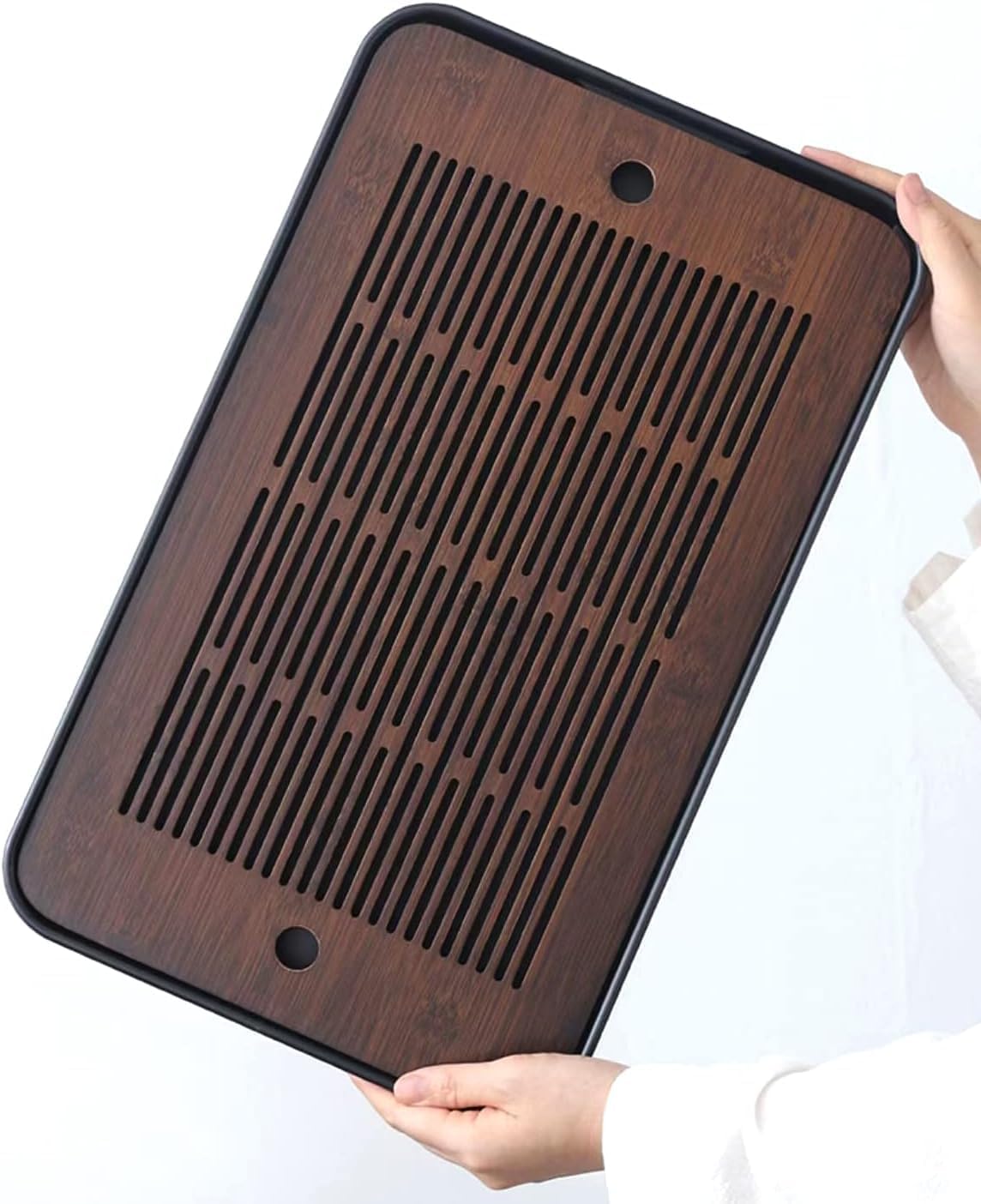 Office Furniture Brands - Natural Bamboo Tea Tray with Hidden