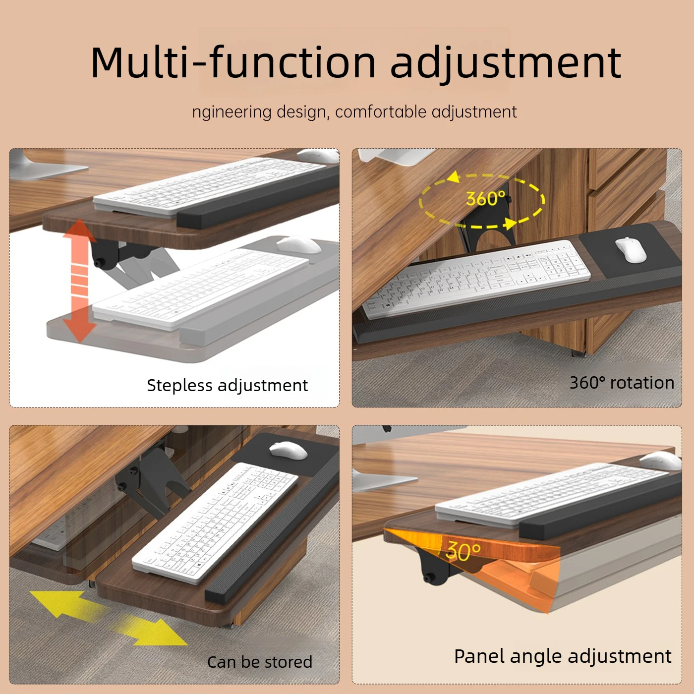 Under Desk Keyboard Tray, Adju - Keyboard Drawer Under 评论和价格