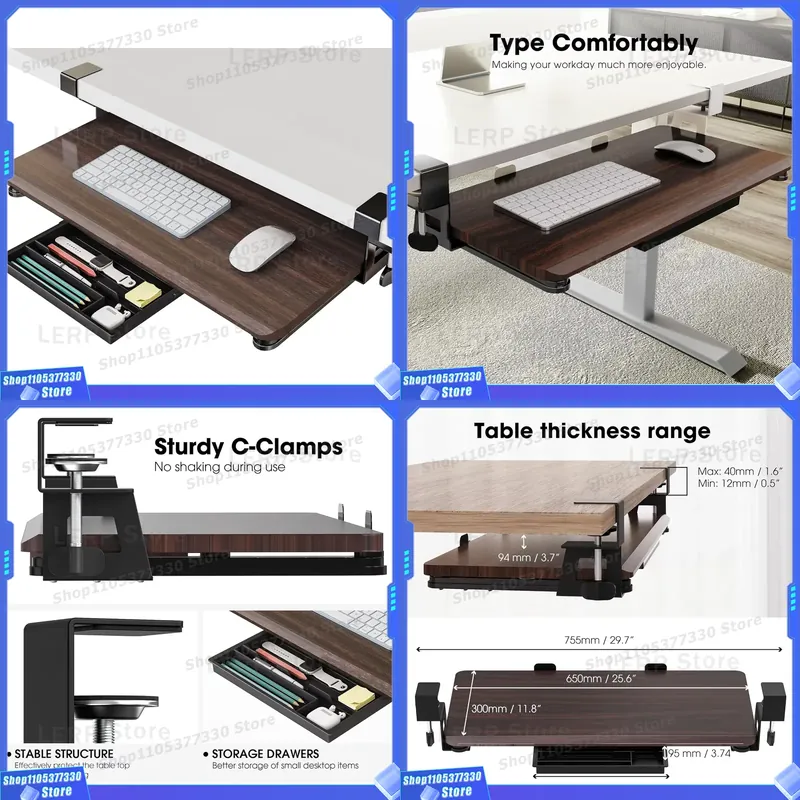 C Type Clip On Sliding Keyboar - Keyboard Drawer Under 评论和价格