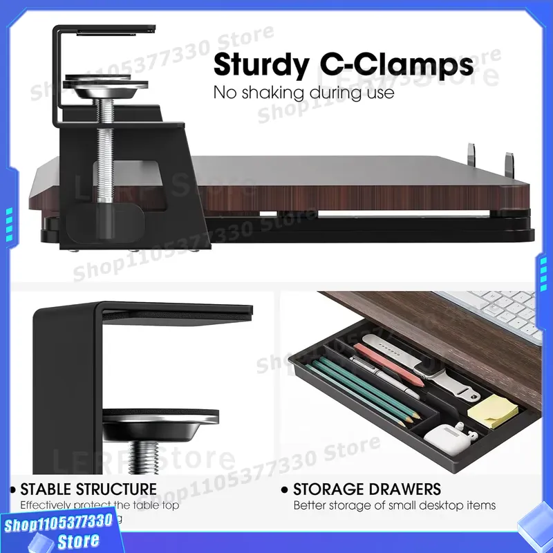 C Type Clip On Sliding Keyboar - Keyboard Drawer Under 评论和价格