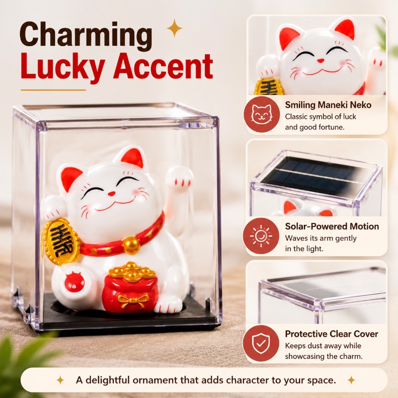 Mini Solar Lucky Cat Waving Ar - Cubicle Shelf Organizer 评论和价格