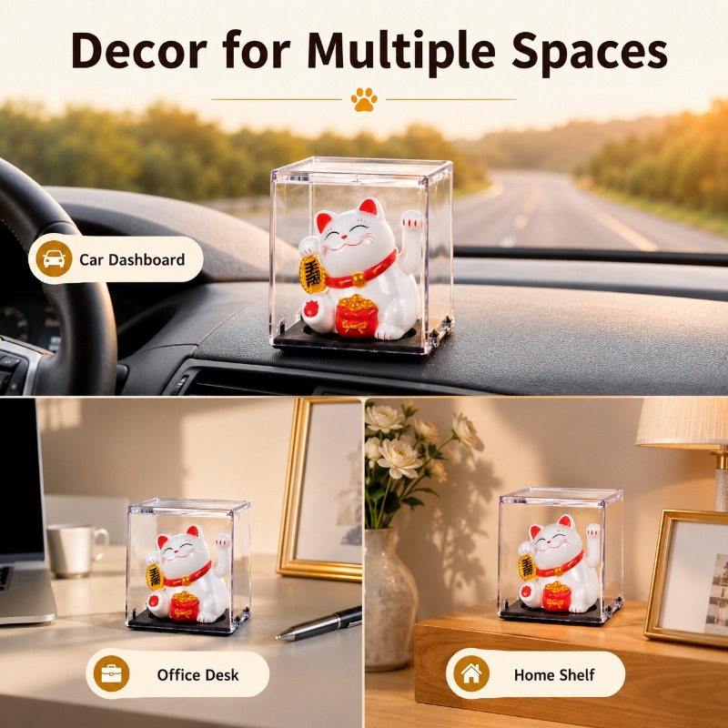 Mini Solar Lucky Cat Waving Ar - Cubicle Shelf Organizer 评论和价格