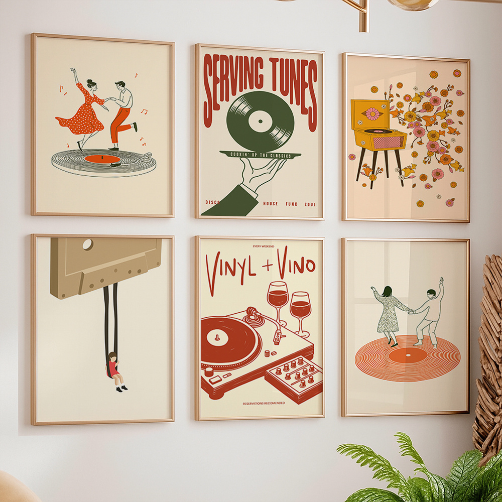 1pc Vintage Music Canvas Poste - Office Furniture Layout 评论和价格