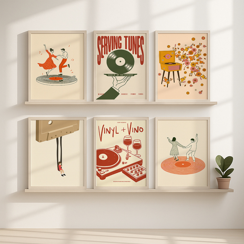 1pc Vintage Music Canvas Poste - Office Furniture Layout 评论和价格