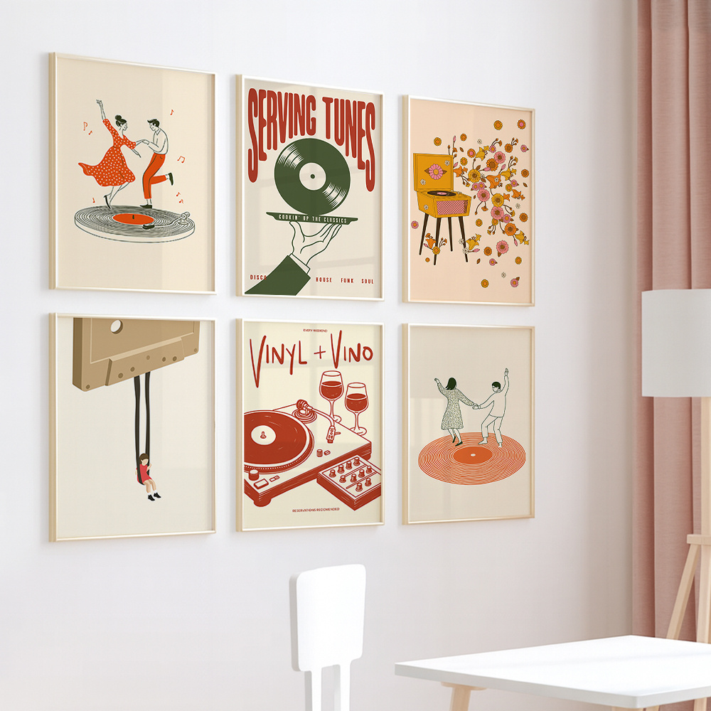 1pc Vintage Music Canvas Poste - Office Furniture Layout 评论和价格