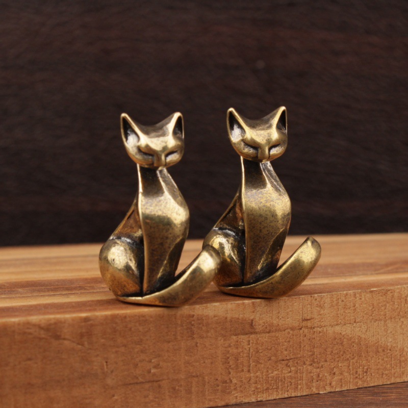 Mini Cat Figurines Brass Displ - Office Furniture Brands 评论和价格