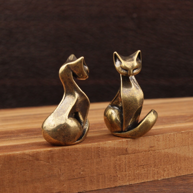 Mini Cat Figurines Brass Displ - Office Furniture Brands 评论和价格