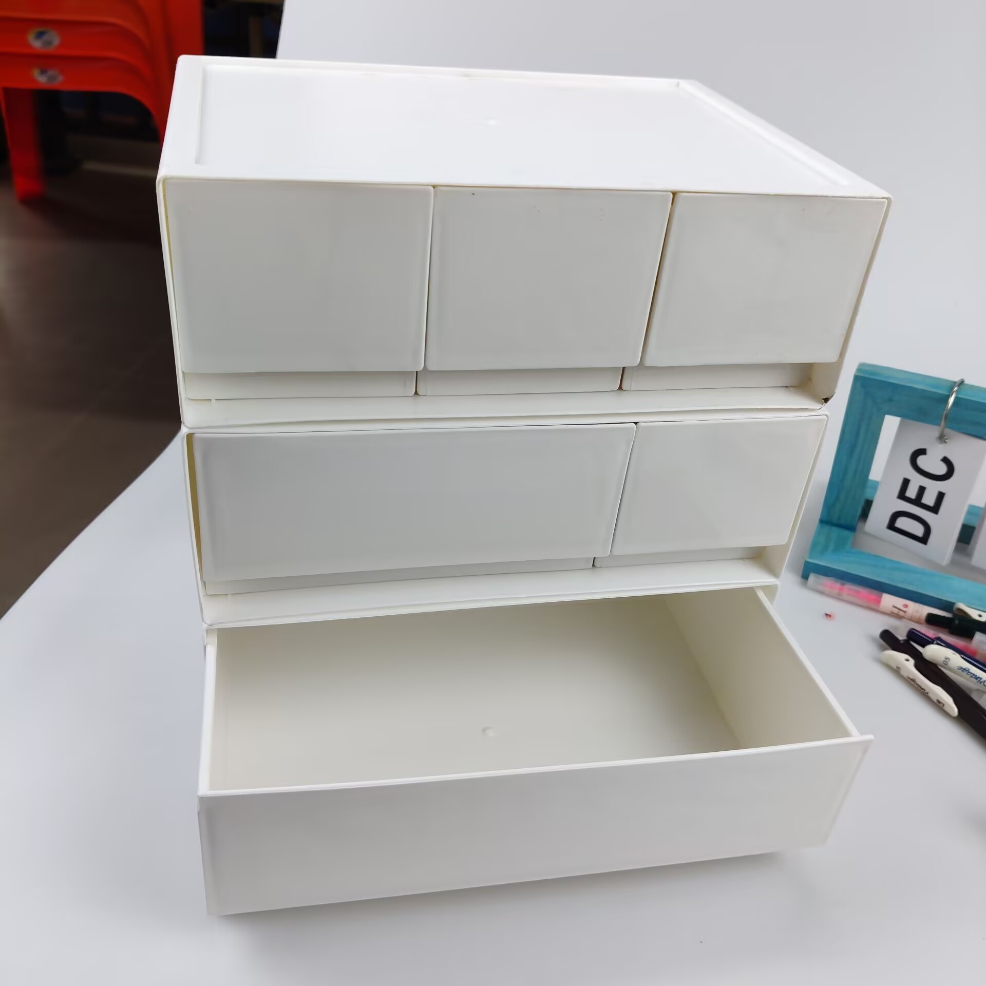 Desktop Storage Box, Drawer, C - Cubicle Shelf Organizer 评论和价格